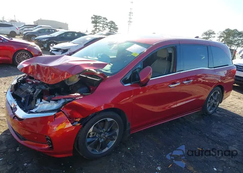 2023 Honda Odyssey Elite z USA, uszkodzony, nr VIN 5FNRL6H98PB015474